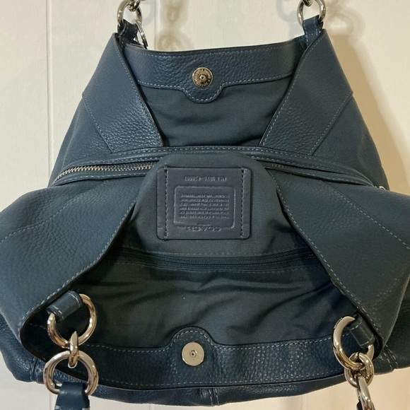 Coach Lexy F28997 Tote Bag Leather Navy Blue - Picture 4 of 16